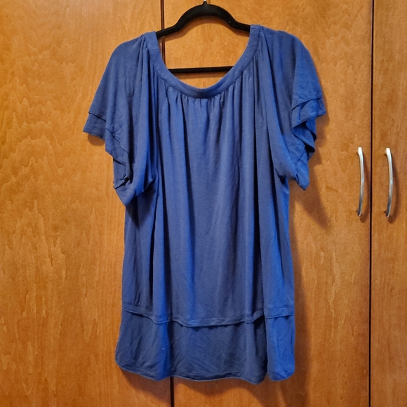 Style & Co Woman Blue Top Scoop Neck, 2X - Picture 2 of 5